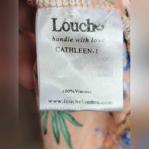 Louche London Cathleen Short Sleeve Floral Dress, 100% Viscose, size 10s - Picture 4 of 5
